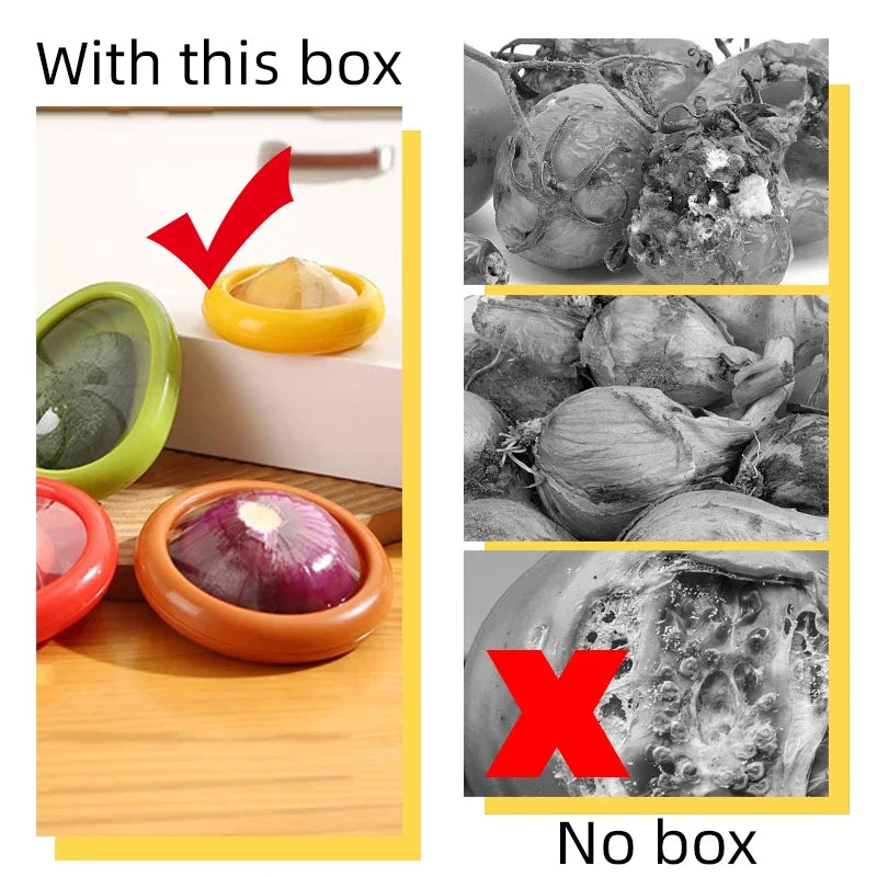 Boîte De Conservation De Fruits Réutilisable, Réfrigérateur, Mini Avocat, Oignon, Citron, Film Scellé, Stockage Des Aliments Pour Fruits Et Légumes, 4 Pièces/1 Pièce
