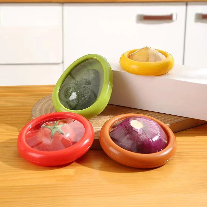 Boîte De Conservation De Fruits Réutilisable, Réfrigérateur, Mini Avocat, Oignon, Citron, Film Scellé, Stockage Des Aliments Pour Fruits Et Légumes, 4 Pièces/1 Pièce