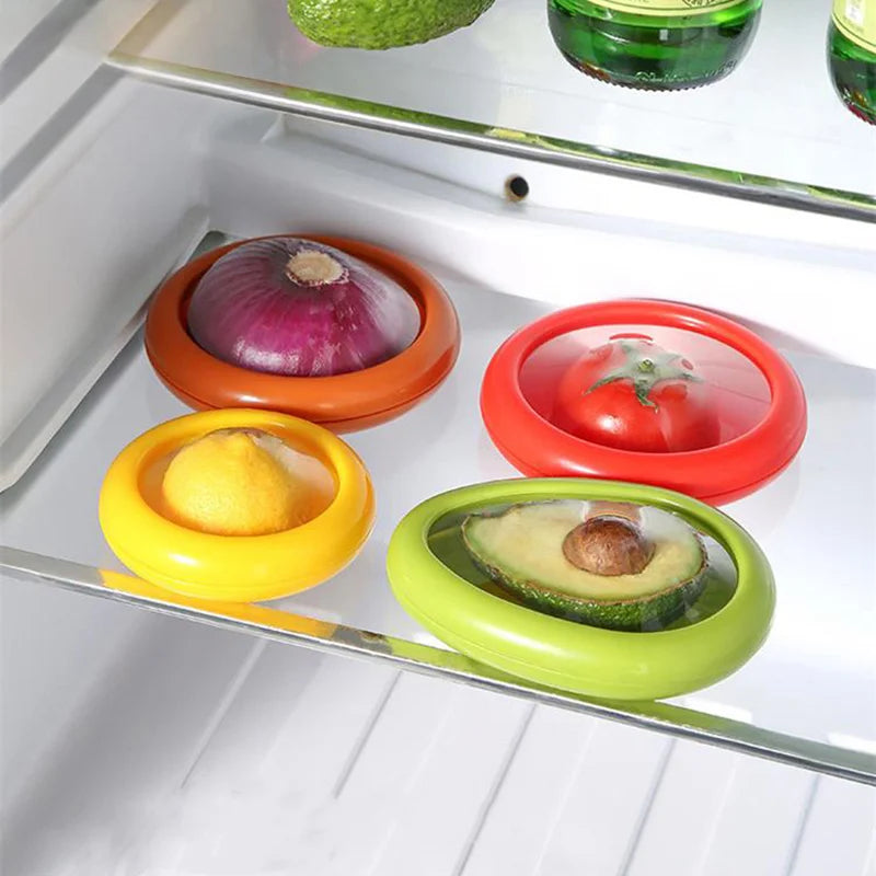 Boîte De Conservation De Fruits Réutilisable, Réfrigérateur, Mini Avocat, Oignon, Citron, Film Scellé, Stockage Des Aliments Pour Fruits Et Légumes, 4 Pièces/1 Pièce