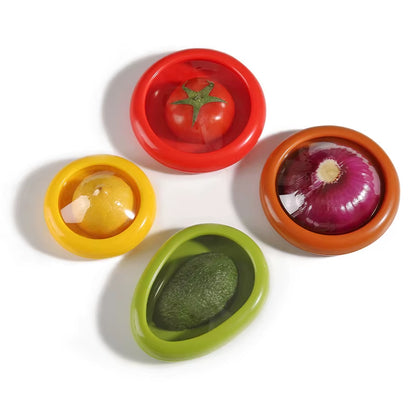Boîte De Conservation De Fruits Réutilisable, Réfrigérateur, Mini Avocat, Oignon, Citron, Film Scellé, Stockage Des Aliments Pour Fruits Et Légumes, 4 Pièces/1 Pièce